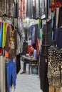 Seller in clothing department in the eastern bazaar, Kashan, Ira