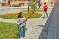 Little Iranian girl in Tabatabaei historical house, Kashan, Iran Royalty Free Stock Photo