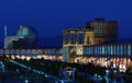 Kashan, Iran - 2019-04-14 - Naqshe Cehan Square after sunset during blue hour Royalty Free Stock Photo