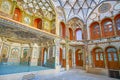 In main hall of Borujerdi Historical House, Kashan, Iran Royalty Free Stock Photo