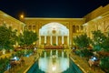 Enjoy the evening in Mahinestan Raheb Historical House, Kashan, Iran Royalty Free Stock Photo