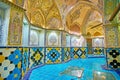 The plasterwork in Qasemi Sultan Amir Ahmad Bathhouse, Kashan,