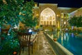 The courtyard of Mahinestan Raheb Historical House, Kashan, Iran Royalty Free Stock Photo
