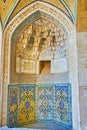 Mihrab in Agha Bozorg mosque, Kashan, Iran Royalty Free Stock Photo