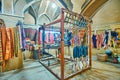 Interior of traditional textile workshop in Abbasi House, Kashan, Iran