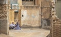 Old iranian couple resting outdoors