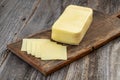 Kashar cheese or kashkaval cheese on wood floor. Royalty Free Stock Photo