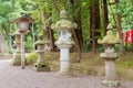 Stone lanterns at Kashima Shrine Kashima jingu Shrine in Kashima, Ibaraki Prefecture, Japan.