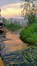 Kashmir dal lake boating channel Royalty Free Stock Photo