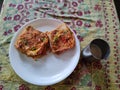 Kashmir, India - April 12 2021 : Egg bread kashmiri style