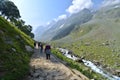 Trekkers in Sonamarg Sonmarg, in the Kashmir Valley, India Royalty Free Stock Photo