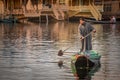 Kashmir local people in Dal lake , Srinagar, India Royalty Free Stock Photo