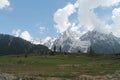 Kashmir mountain sky india north nature snow tree grass Royalty Free Stock Photo