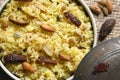 Kashmiri modur pulao is sweetened rice from India