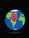 Planet earth location pointer