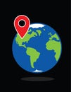 Planet earth location pointer