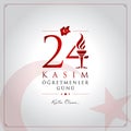 24 November, Turkish Teachers Day celebration card.