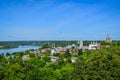 Aerial scenery of Kasimov city with Oka river
