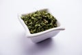 Kasoori methi or Dried fenugreek Leaves Royalty Free Stock Photo