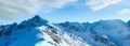 Kasprowy Wierch in the Western Tatras. Winter panorama Royalty Free Stock Photo