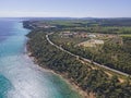 Kassandra coastline near town of Nea Fokea, Chalkidiki, Greece Royalty Free Stock Photo