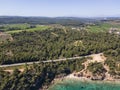 Kassandra coastline near town of Nea Fokea, Chalkidiki, Greece Royalty Free Stock Photo