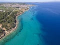 Kassandra coastline near town of Nea Fokea, Chalkidiki, Greece Royalty Free Stock Photo