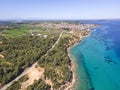 Kassandra coastline near town of Nea Fokea, Chalkidiki, Greece Royalty Free Stock Photo