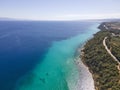 Kassandra coastline near town of Nea Fokea, Chalkidiki, Greece Royalty Free Stock Photo