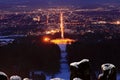 Kassel in Germany from the Hercules viewpoint at night