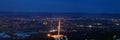 Kassel in Germany, panorama from the Hercules viewpoint at night