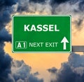 KASSEL road sign against clear blue sky Royalty Free Stock Photo