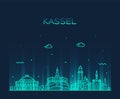 Kassel skyline northern Hesse Germany vector line