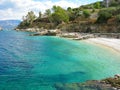 Blue lagoon coast landscape ionian sea on Corfu island Royalty Free Stock Photo