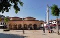 Kastamonu / Turkey - August 04 2019: Kastamonu city center downtown with Nasrullah Kadi Mosque and muslim women around