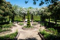 Kasteeltuinen Arcen, Limburg, The Netherlands - June 20, 2020. Beautiful Park with flower beds and flowers in the old Castle