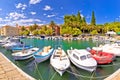 Kastel Luksic harbor and landmarks summer view Royalty Free Stock Photo