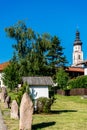 Kastelruth, Italy - 30 June 2018: The church of St. Valentin in Kastelruth/Castelrotto in Schlern/Sciliar, Dolomites, South Tyrol