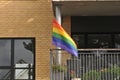 Rain bow flag flys in balcony in Kastrup Denmark