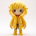 Kasuji Kurosaki Chibi Yellow Coat Figure - Contemporary Candy-coated Vinyl Toy Royalty Free Stock Photo