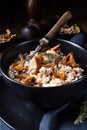 A Kaszotto- polish risotto from barley groats with mushrooms
