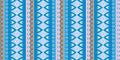 Mexican ethnic pattern. Geometric pattern vector illustration. Vintage texture abstract blue colors Royalty Free Stock Photo