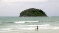 Kata beach and Koh Pu island known also as Crab Island, Phuket, Thailand