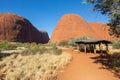 Kata Tjuta monolits, the starting point for walking trails near parking place, Ayers Rock, Red Center, Australia