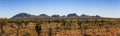 Panoramic view on the olgas from afar, Northern Territory, Australia Royalty Free Stock Photo