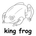 Kids line illustration coloring king frog. animal outline Royalty Free Stock Photo