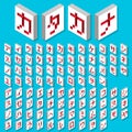 Katakana Isometric Engraved Royalty Free Stock Photo