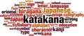 Katakana word cloud Royalty Free Stock Photo