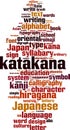 Katakana word cloud Royalty Free Stock Photo