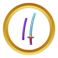 Katana, ancient Japanese sword icon Royalty Free Stock Photo